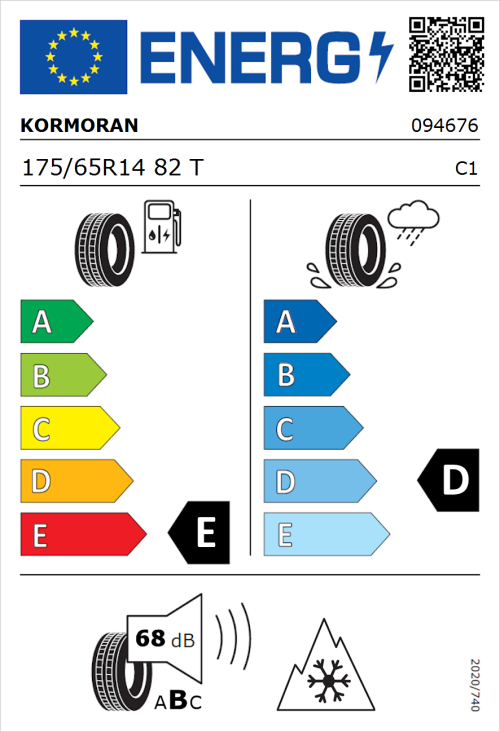 Tyre Label for Kormoran Snowpro 175/65R14 82T